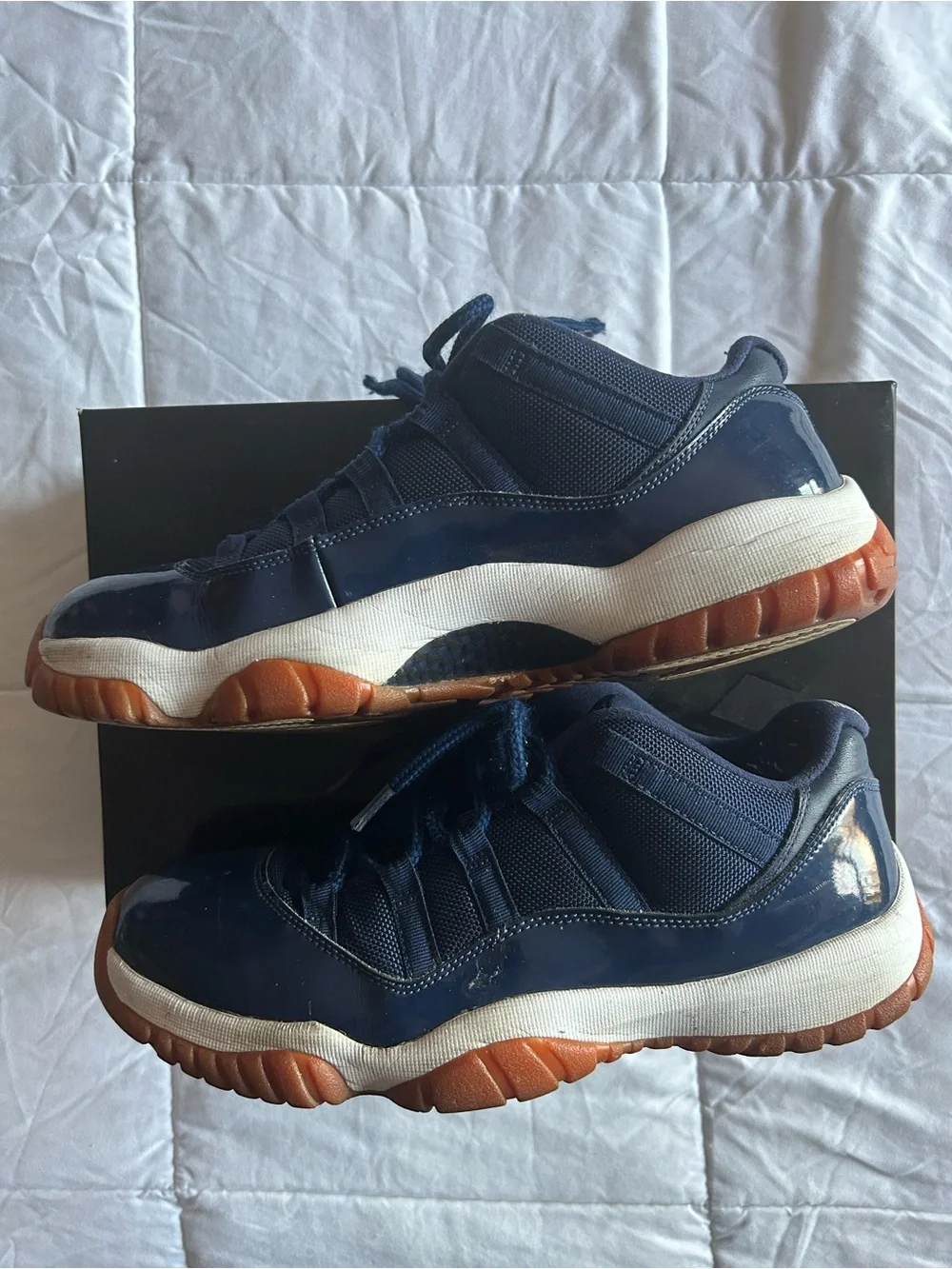 Jordan Navy Blue and Gum-Soled Low-Top Sneakers